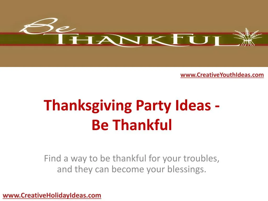 thanksgiving party ideas be thankful