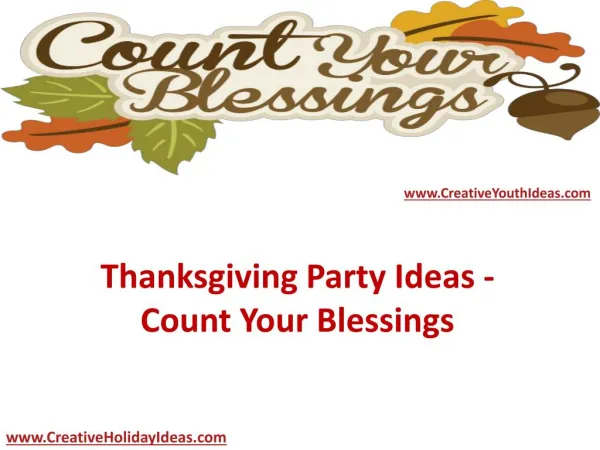 Thanksgiving Party Ideas - Count Your Blessings