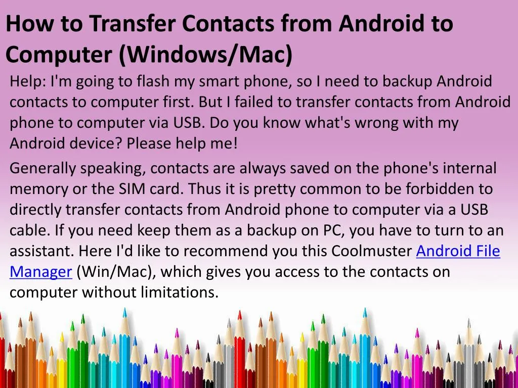 how to transfer contacts from android to computer windows mac