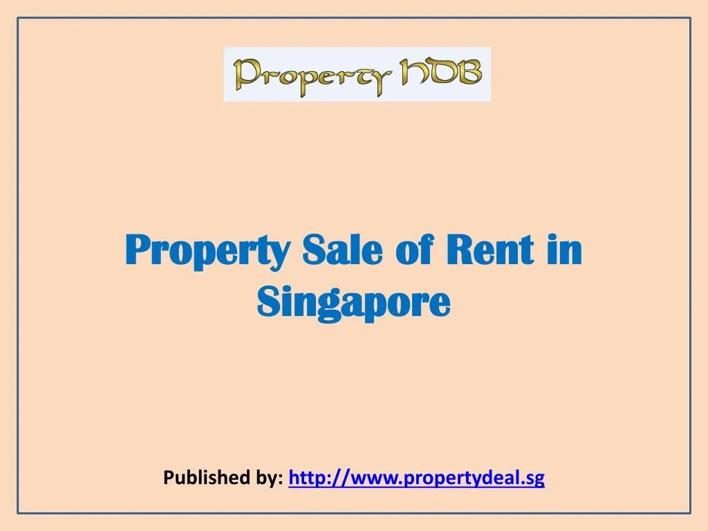 property sale of rent in singapore