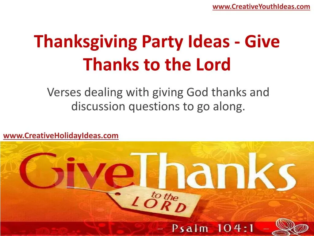 thanksgiving party ideas give thanks to the lord