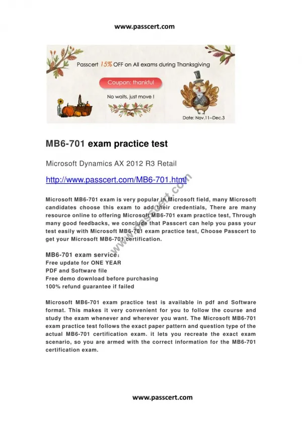 Microsoft MB6-701 practice test
