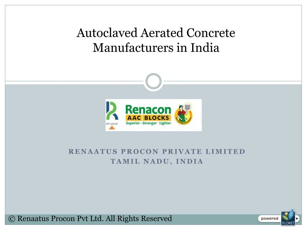 autoclaved aerated concrete manufacturers in india