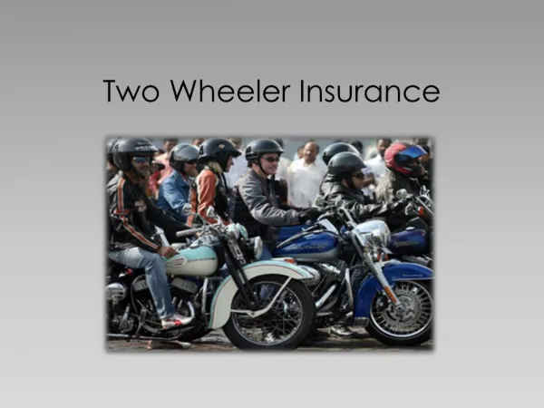 Two Wheeler Insurance - Long-term comprehensive policy for Two-Wheelers