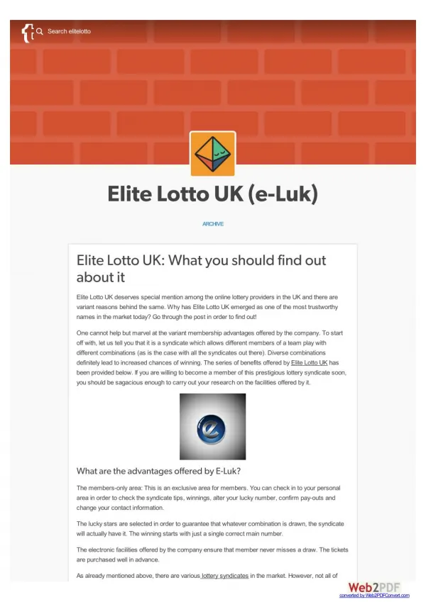 Elite Lotto UK: What you should find out about it