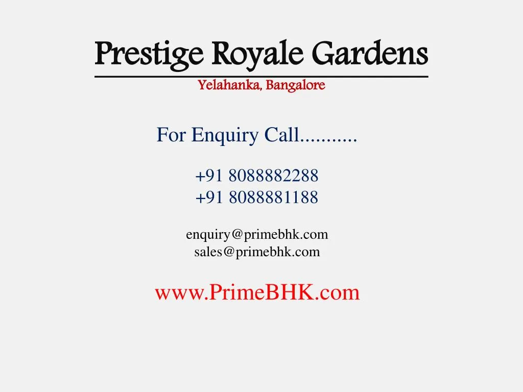 prestige royale gardens yelahanka bangalore