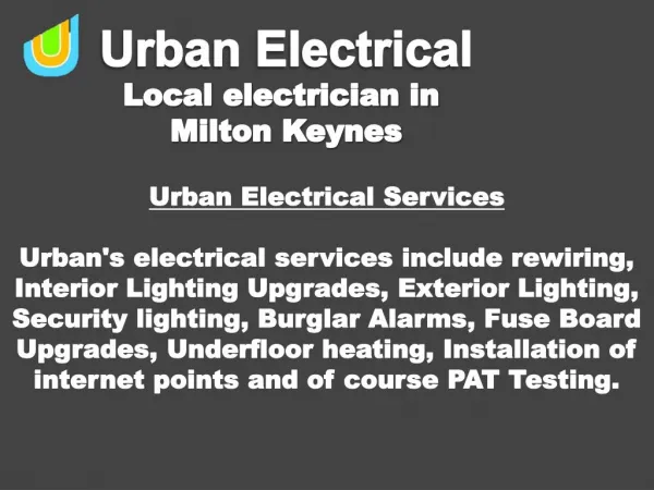 Domestic Electricians Milton Keynes - Urban Electrical Services
