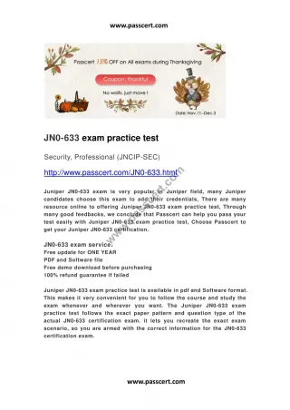 Juniper JN0-633 practice test - slide 1