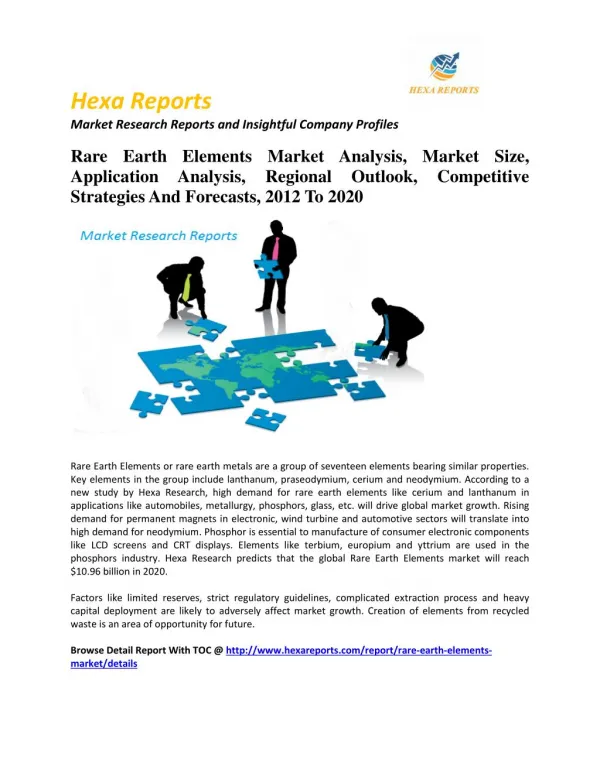 Rare Earth Elements Market Analysis, Market Size, Application Analysis, Regional Outlook, Competitive Strategies And For
