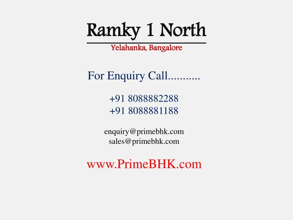 ramky 1 north yelahanka bangalore