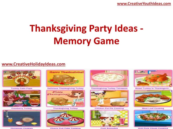 Thanksgiving Party Ideas - Memory Game