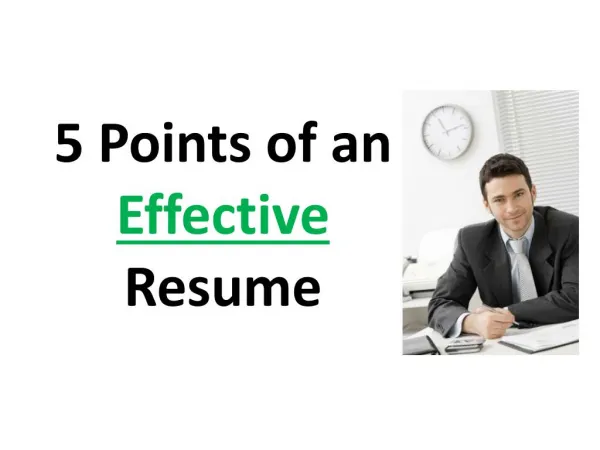 5points Of An Effective Resume
