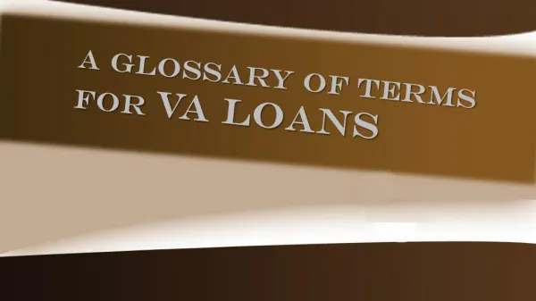 A Glossary of Terms For VA Loans