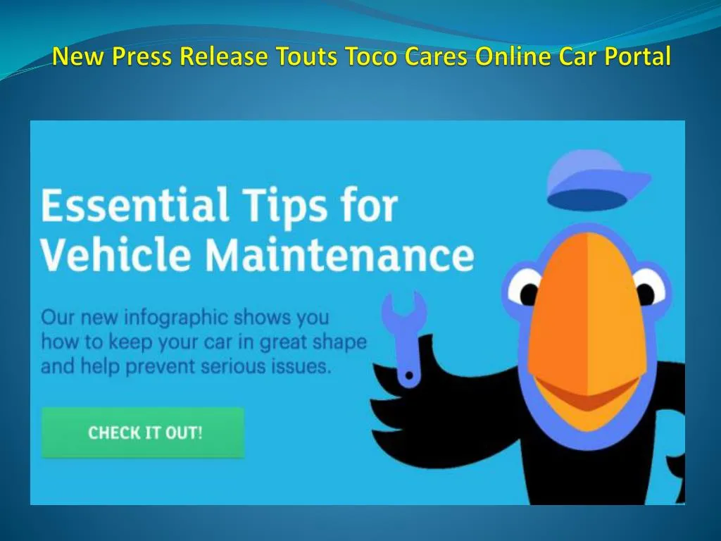 new press release touts toco cares online car portal