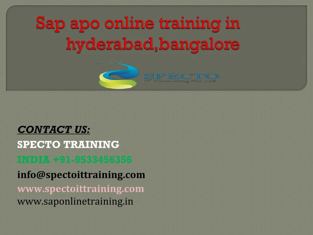 sap apo online training in hyderabad bangalore