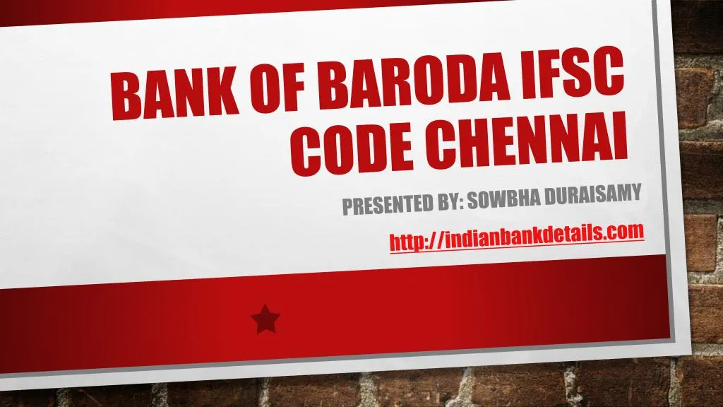 bank of baroda ifsc code chennai