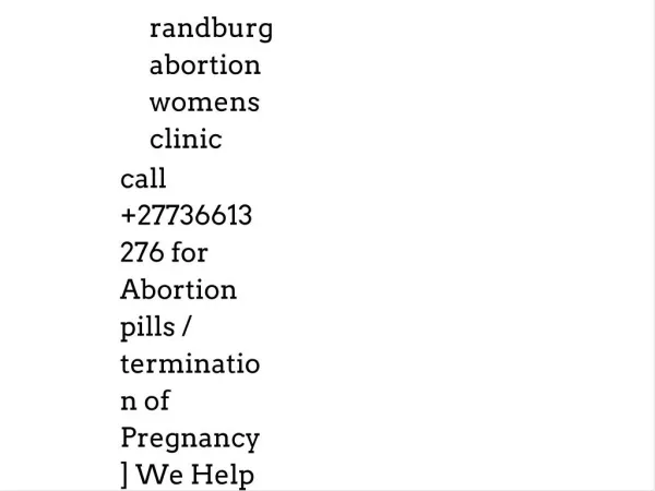 drkhan abortion womens clinic in randburg / pills for sale