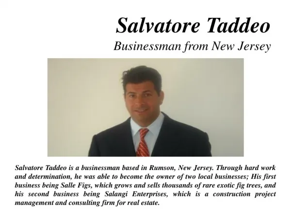 Salvatore Taddeo - Businessman from New Jersey