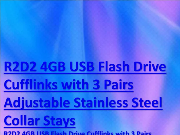 R2D2 4GB USB Flash Drive Cufflinks with 3 Pairs Adjustable Stainless Steel Collar Stays