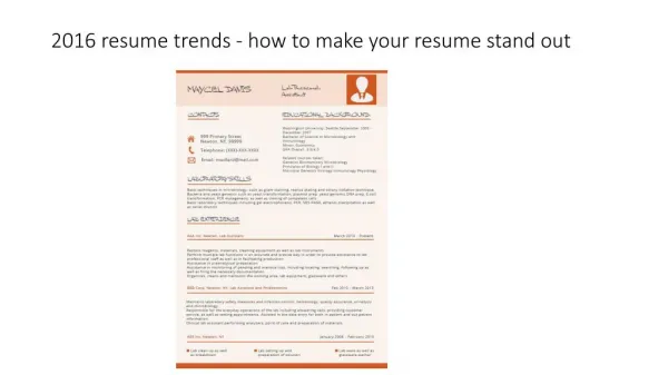 2016 resume trends - how to make your resume stand out