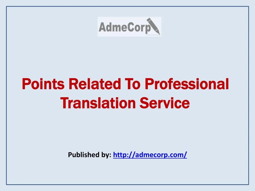 points related to professional translation service