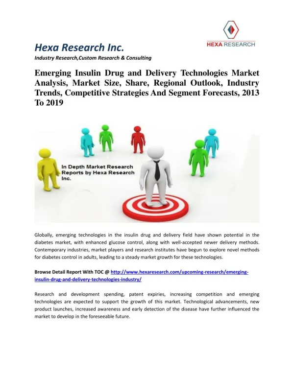 Emerging Insulin Drug and Delivery Technologies Market Analysis, Market Size, Share, Regional Outlook, Industry Trends,