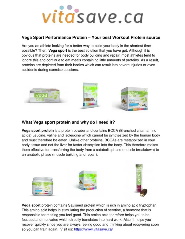 Vega Sport Performance Protein – Your best Workout Protein source