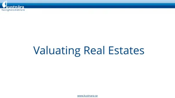 Valuation Before Investment in Real Estate