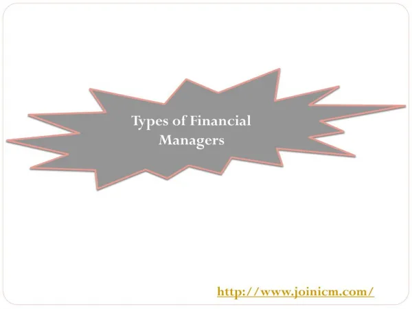 Types of Financial Managers