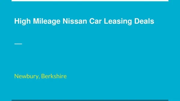 High Mileage Nissan Car Leasing Deals At Permonth UK