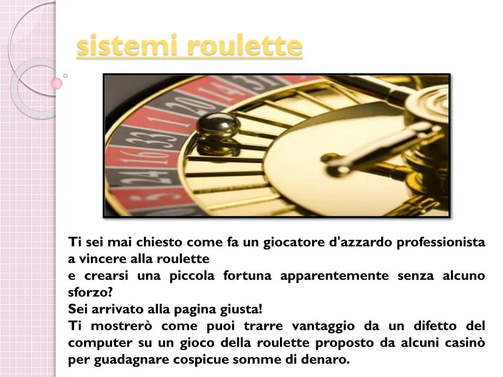 sistemi roulette