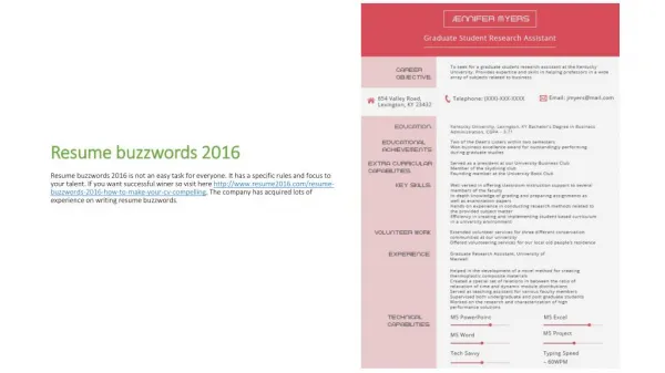 Resume buzzwords 2016