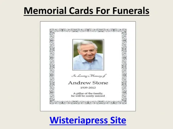 Memorial Cards for Funerals By Wisteriapress Site