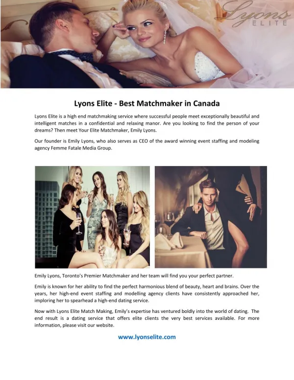 Lyons Elite - Best Matchmaker in Canada