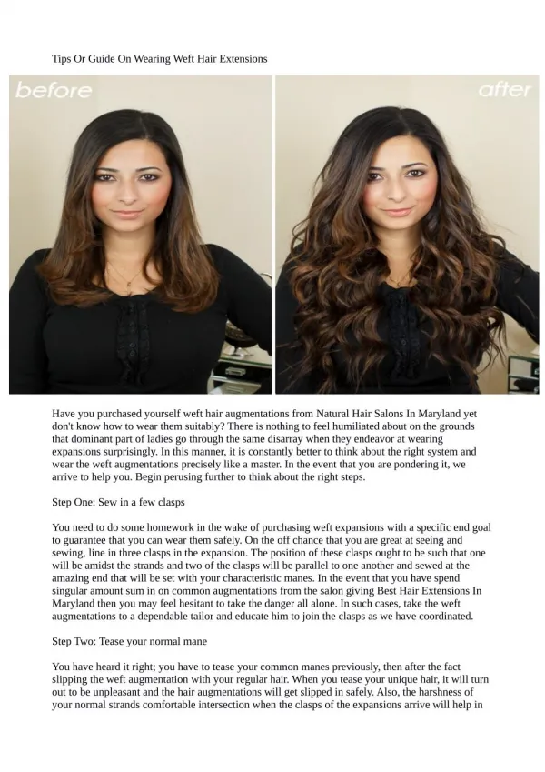 Tips Or Guide On Wearing Weft Hair Extensions