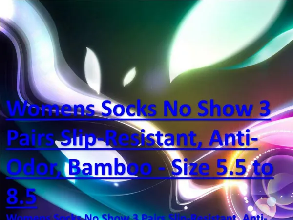 Womens Socks No Show 3 Pairs Slip-Resistant, Anti-Odor, Bamboo - Size 5.5 to 8.5
