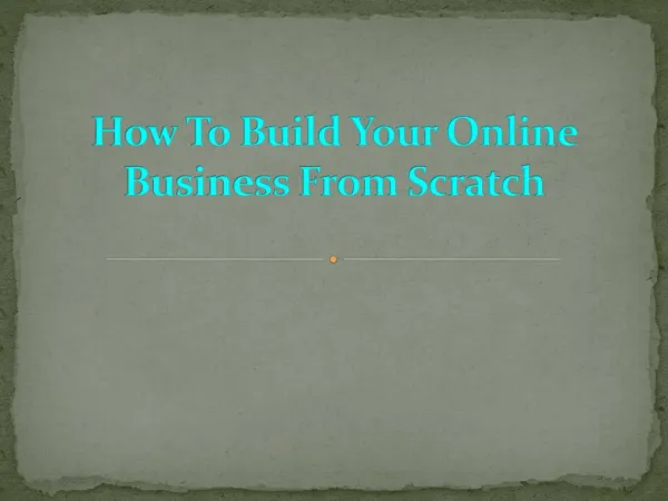 How to build your online business from scratch