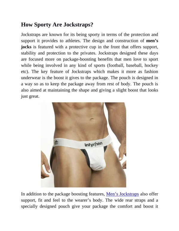 How Sporty Are Jockstraps?