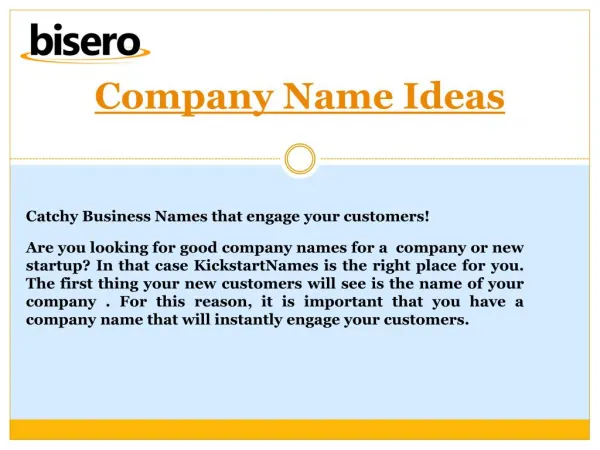 Company Name Ideas