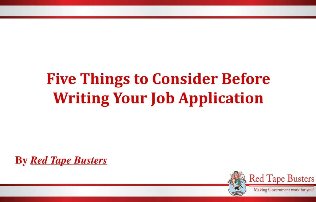 five things to consider before writing your job application