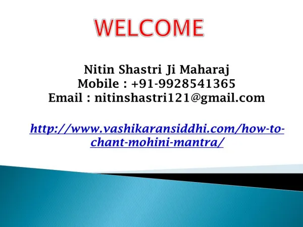 How To Chant Mohini Mantra