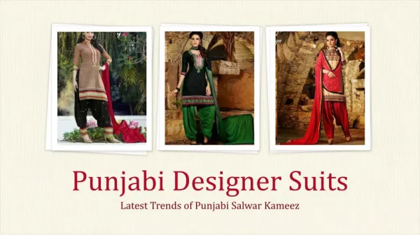 Latest Punjabi Designer Suits Online shopping in India
