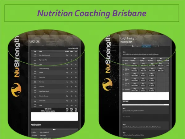 Nutrition Coaching Brisbane