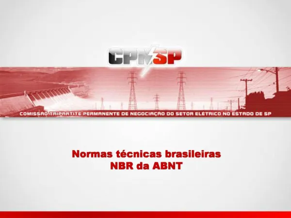 Normas t cnicas brasileiras NBR da ABNT
