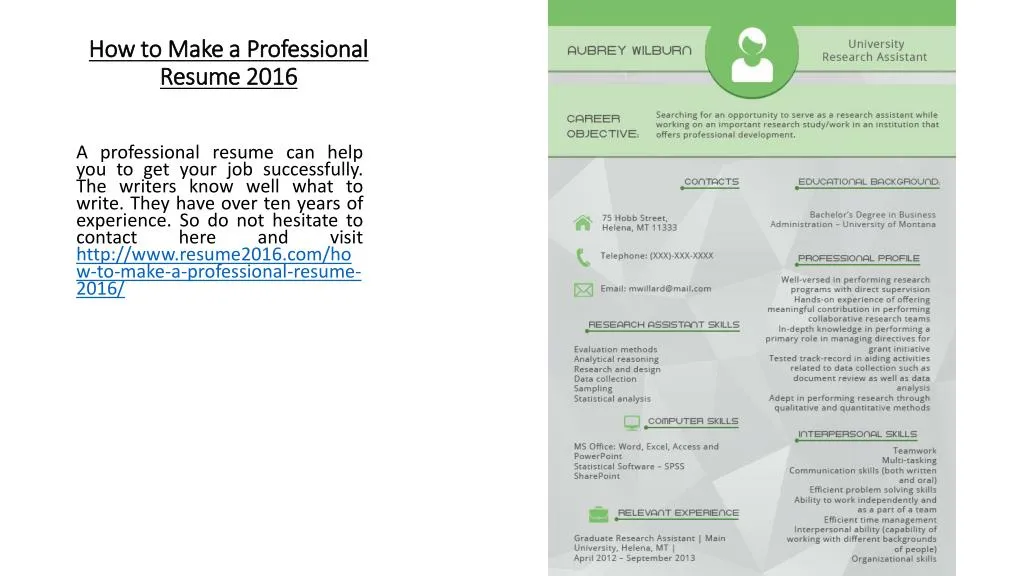 how to make a professional resume 2016