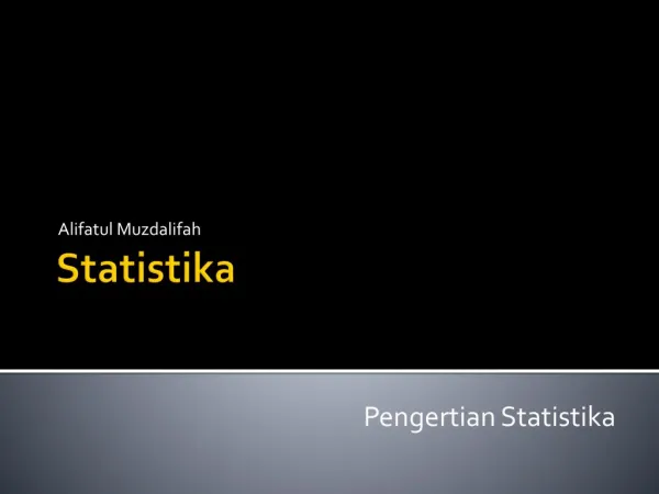 PENGERTIAN STATISTIKA