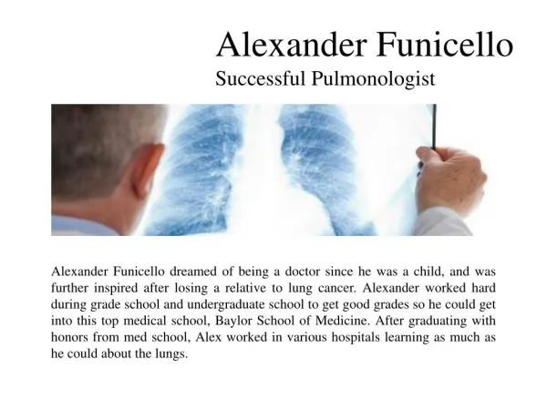 Alexander Funicello-Successful Pulmonologist
