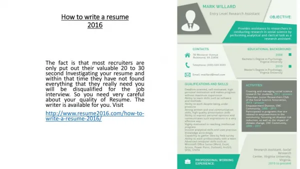 How to write a resume 2016