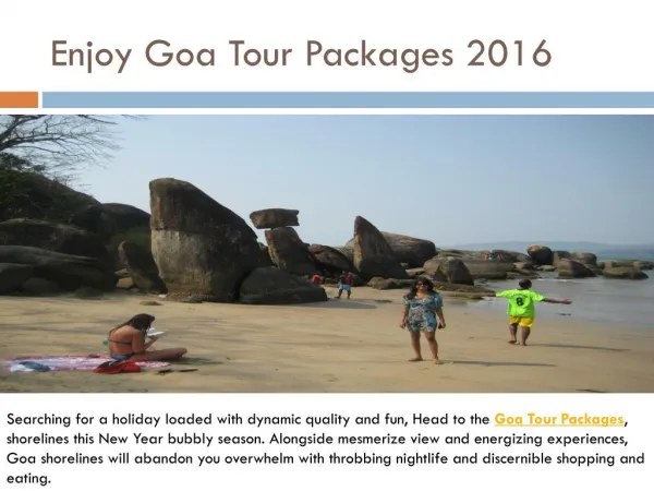 Enjoy Goa Tour Packages 2016
