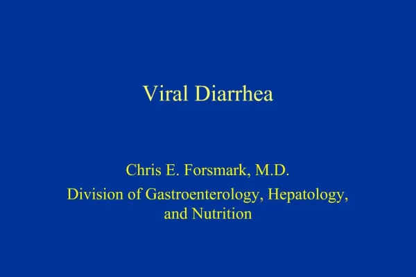 Viral Diarrhea